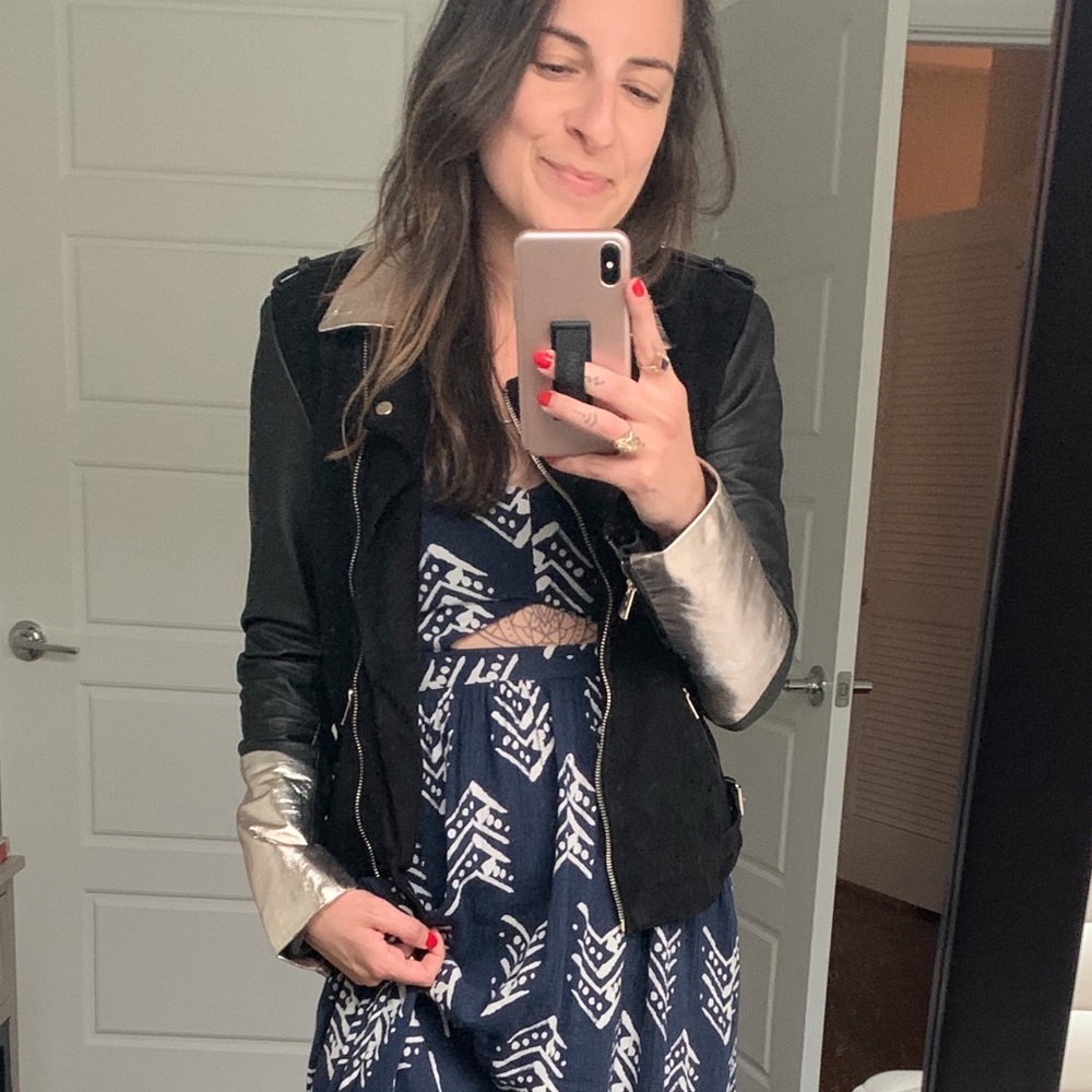 Sézane x Alice Balas Leather and Suede Jacket